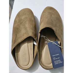 Universal Thread Tan Suede Clogs Slip On Mule Comfort Shoes Women's 8.5 NWT